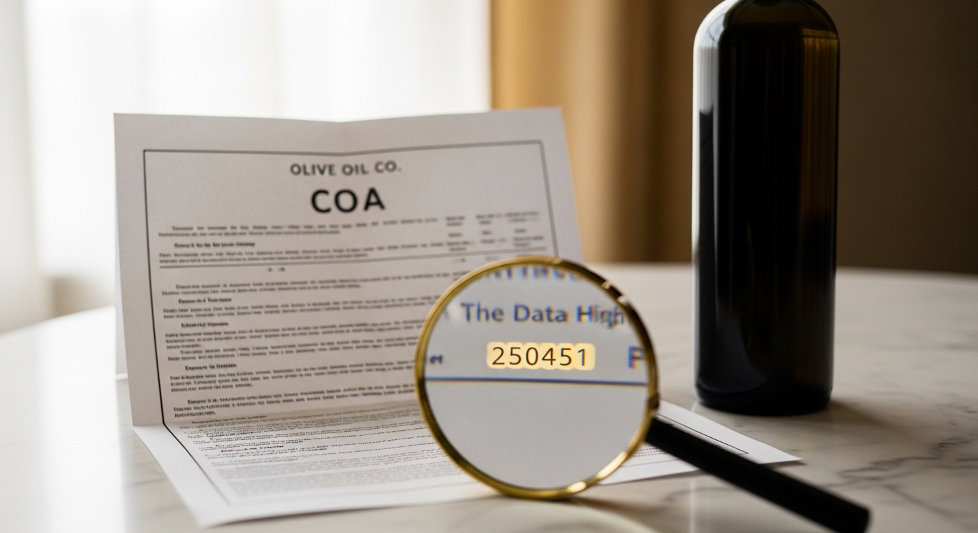 橄欖油 CoA 完整解讀指南：五個數字，判斷一瓶油的真實品質